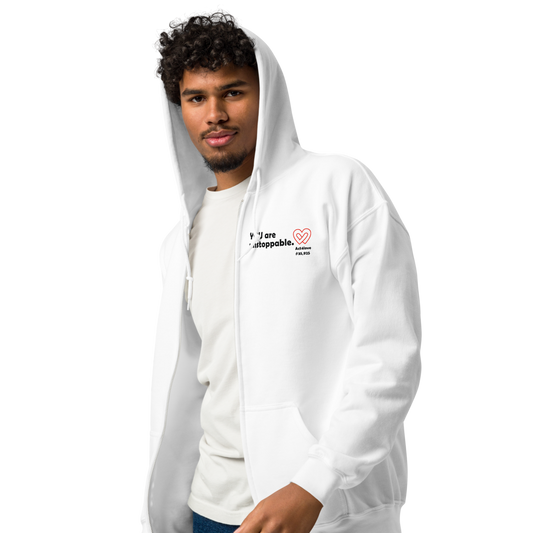 Act4love™ Uplifting Men Zip Hoodie – Black Text (Limited Edition)