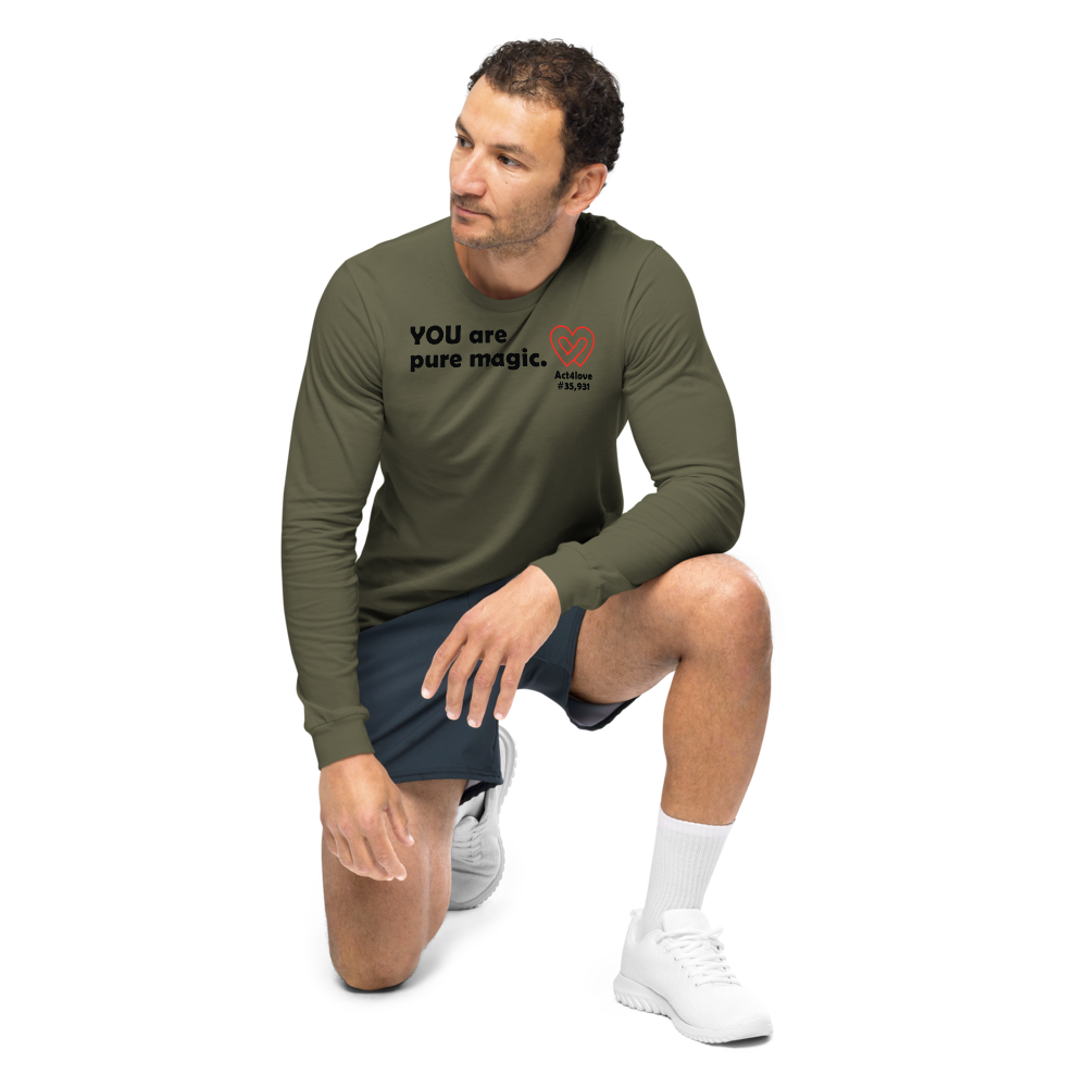 Act4love™ Uplifting Men Long Sleeve Tee – Black Text (Limited Edition)