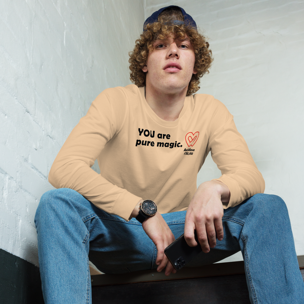 Act4love™ Uplifting Men Long Sleeve Tee – Black Text (Limited Edition)