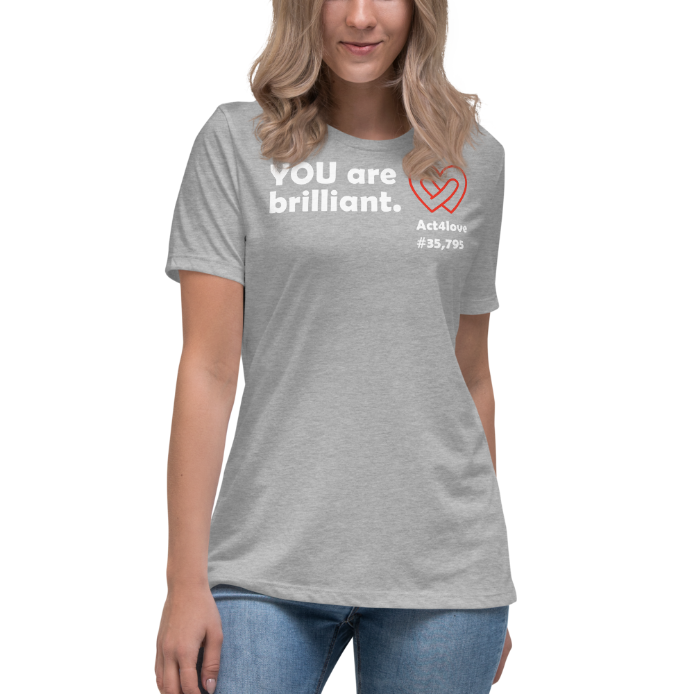 Act4love™ Uplifting Women’s Fit T-Shirt – White Text (Limited Edition)