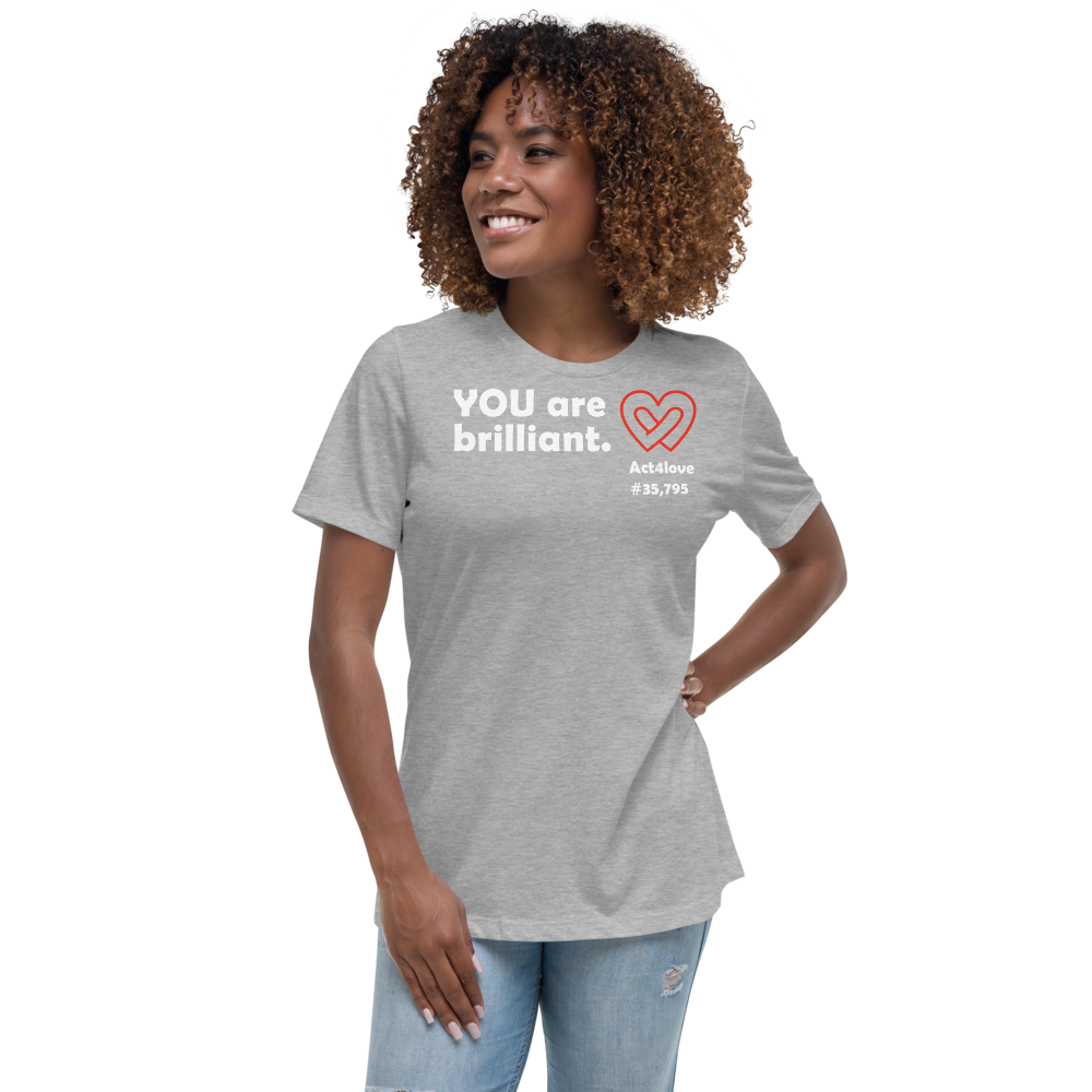 Act4love™ Uplifting Women’s Fit T-Shirt – White Text (Limited Edition)