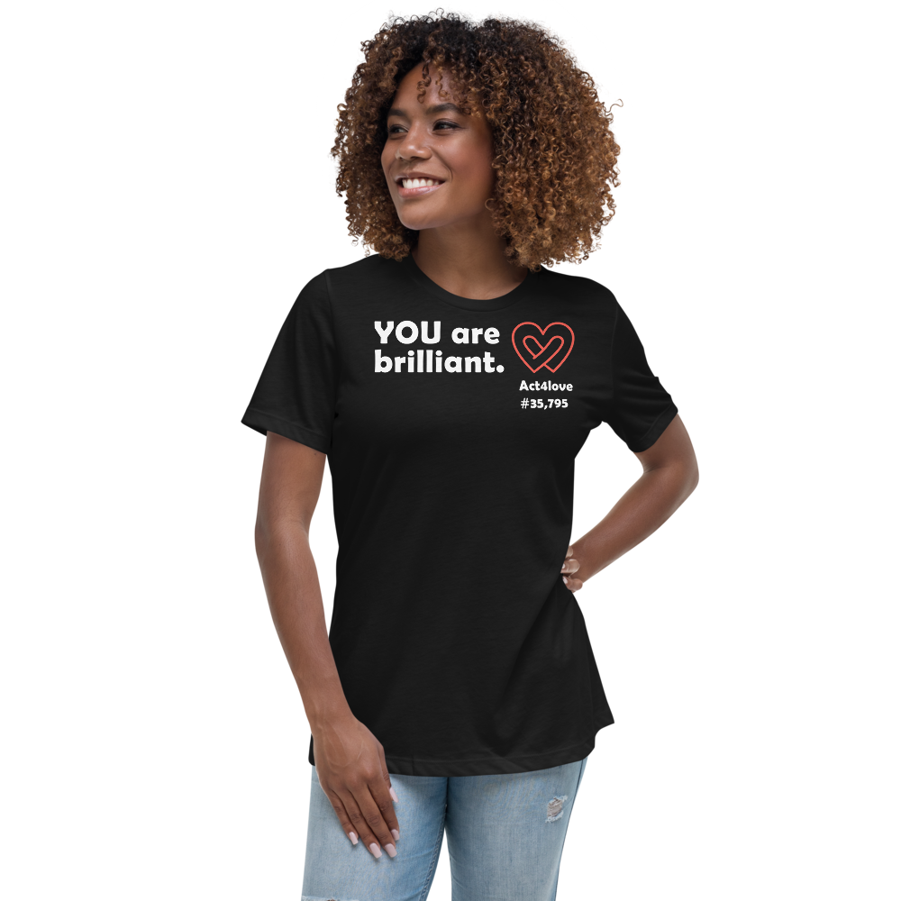 Act4love™ Uplifting Women’s Fit T-Shirt – White Text (Limited Edition)