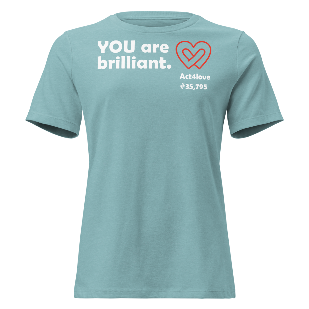 Act4love™ Uplifting Women’s Fit T-Shirt – White Text (Limited Edition)