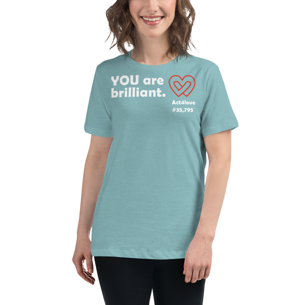 Act4love™ Uplifting Women’s Fit T-Shirt – White Text (Limited Edition)