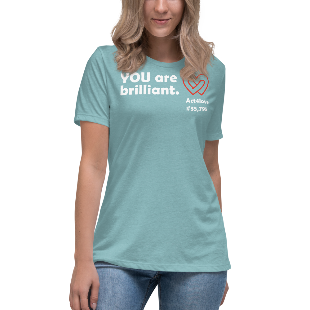 Act4love™ Uplifting Women’s Fit T-Shirt – White Text (Limited Edition)