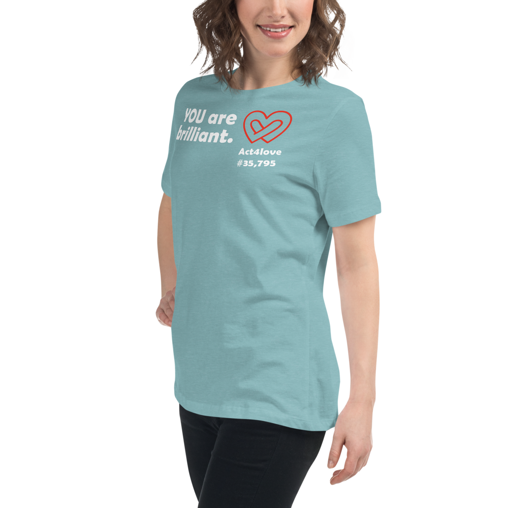 Act4love™ Uplifting Women’s Fit T-Shirt – White Text (Limited Edition)