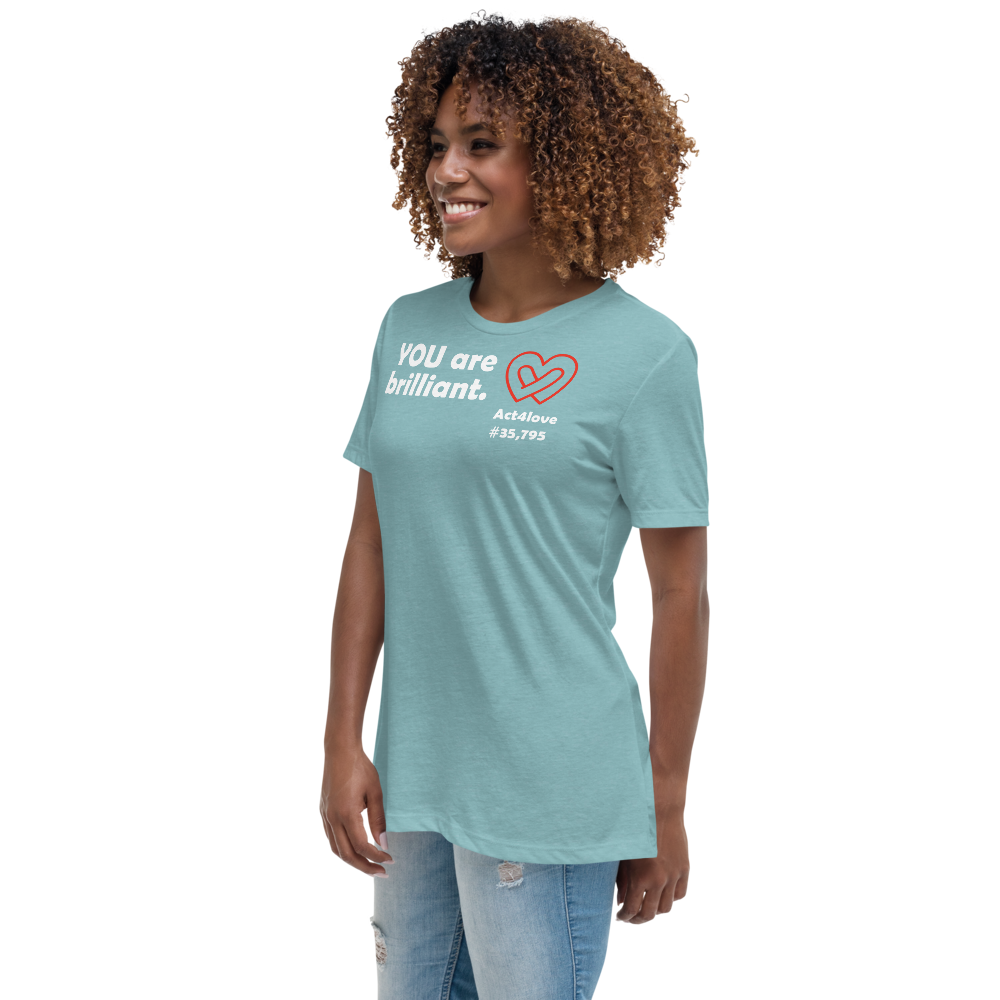 Act4love™ Uplifting Women’s Fit T-Shirt – White Text (Limited Edition)