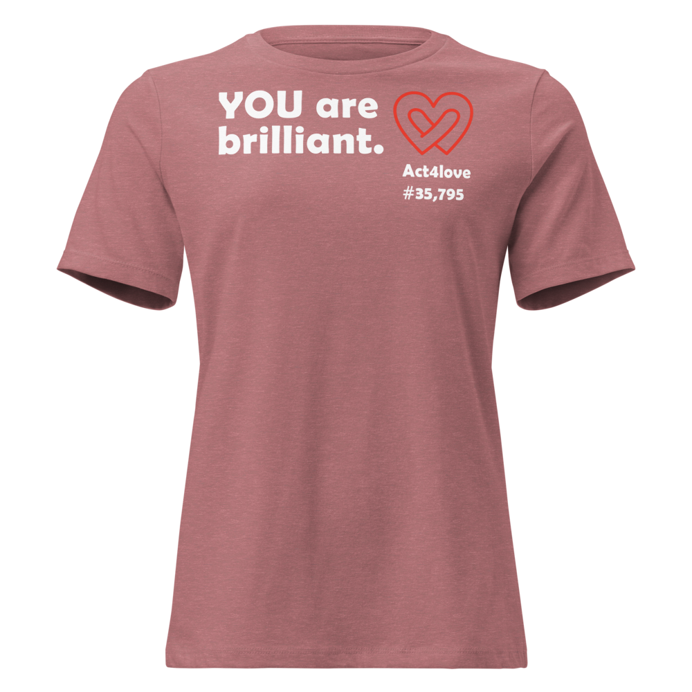 Act4love™ Uplifting Women’s Fit T-Shirt – White Text (Limited Edition)