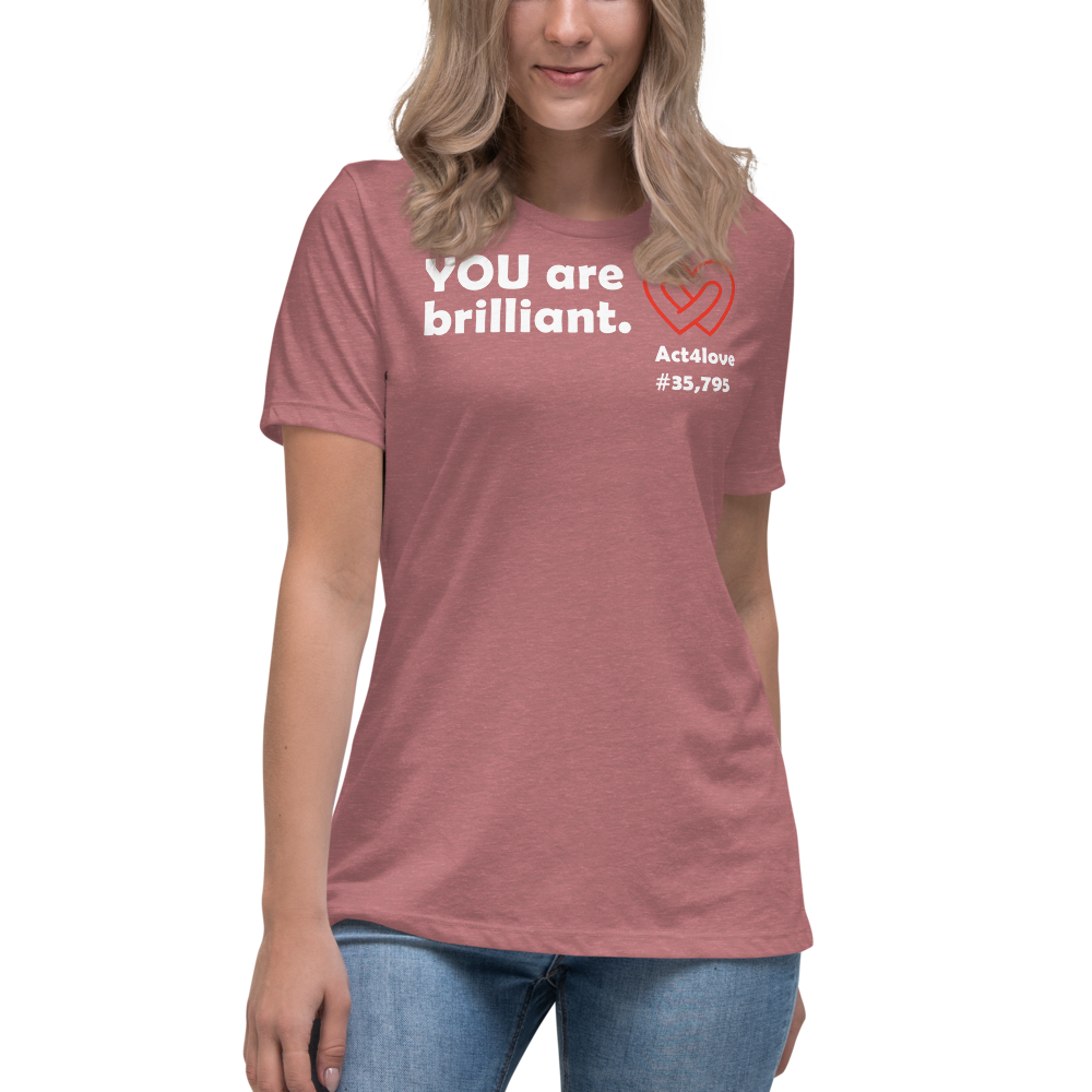 Act4love™ Uplifting Women’s Fit T-Shirt – White Text (Limited Edition)
