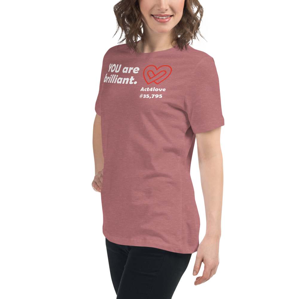 Act4love™ Uplifting Women’s Fit T-Shirt – White Text (Limited Edition)