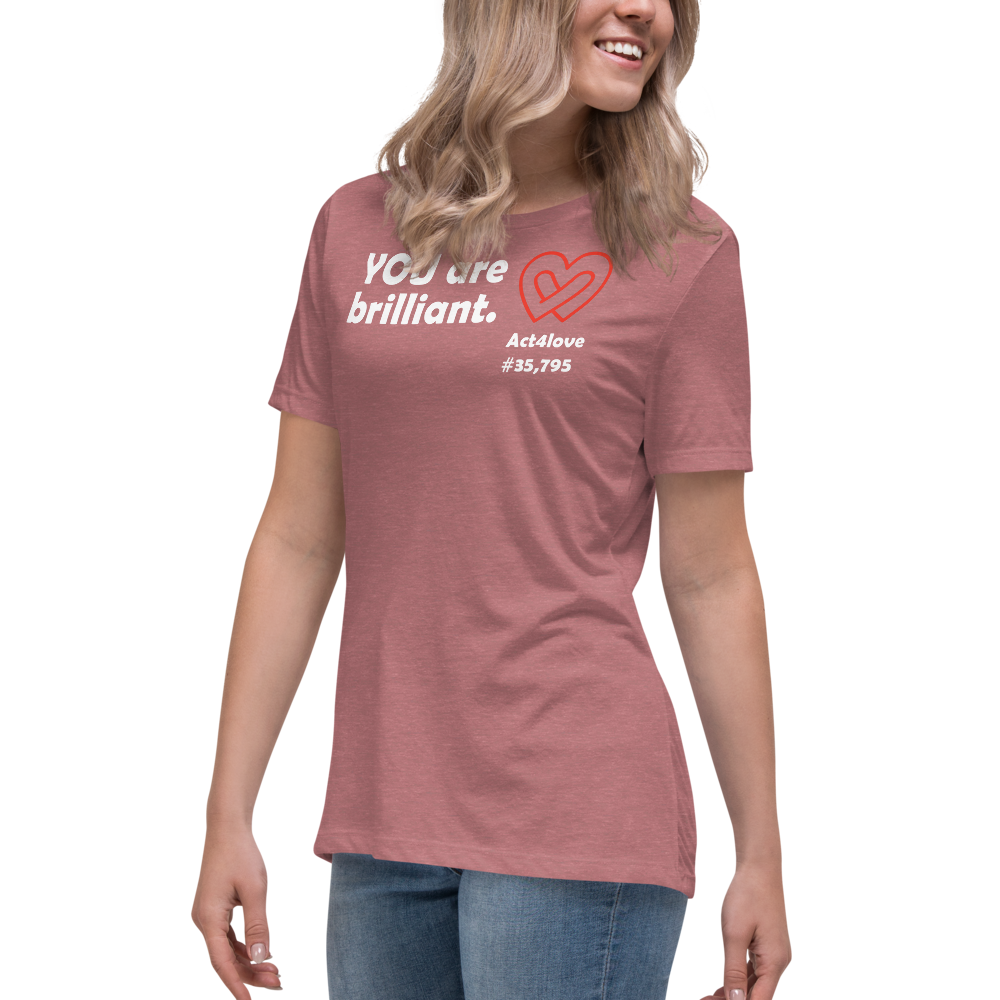Act4love™ Uplifting Women’s Fit T-Shirt – White Text (Limited Edition)