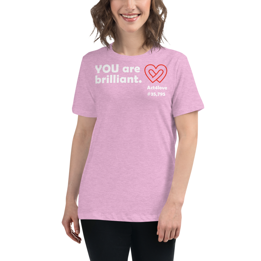 Act4love™ Uplifting Women’s Fit T-Shirt – White Text (Limited Edition)