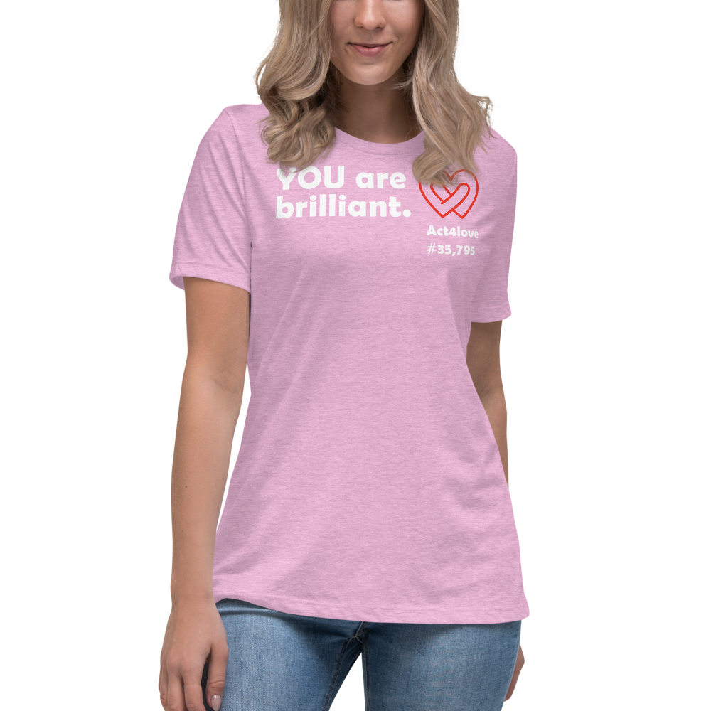 Act4love™ Uplifting Women’s Fit T-Shirt – White Text (Limited Edition)