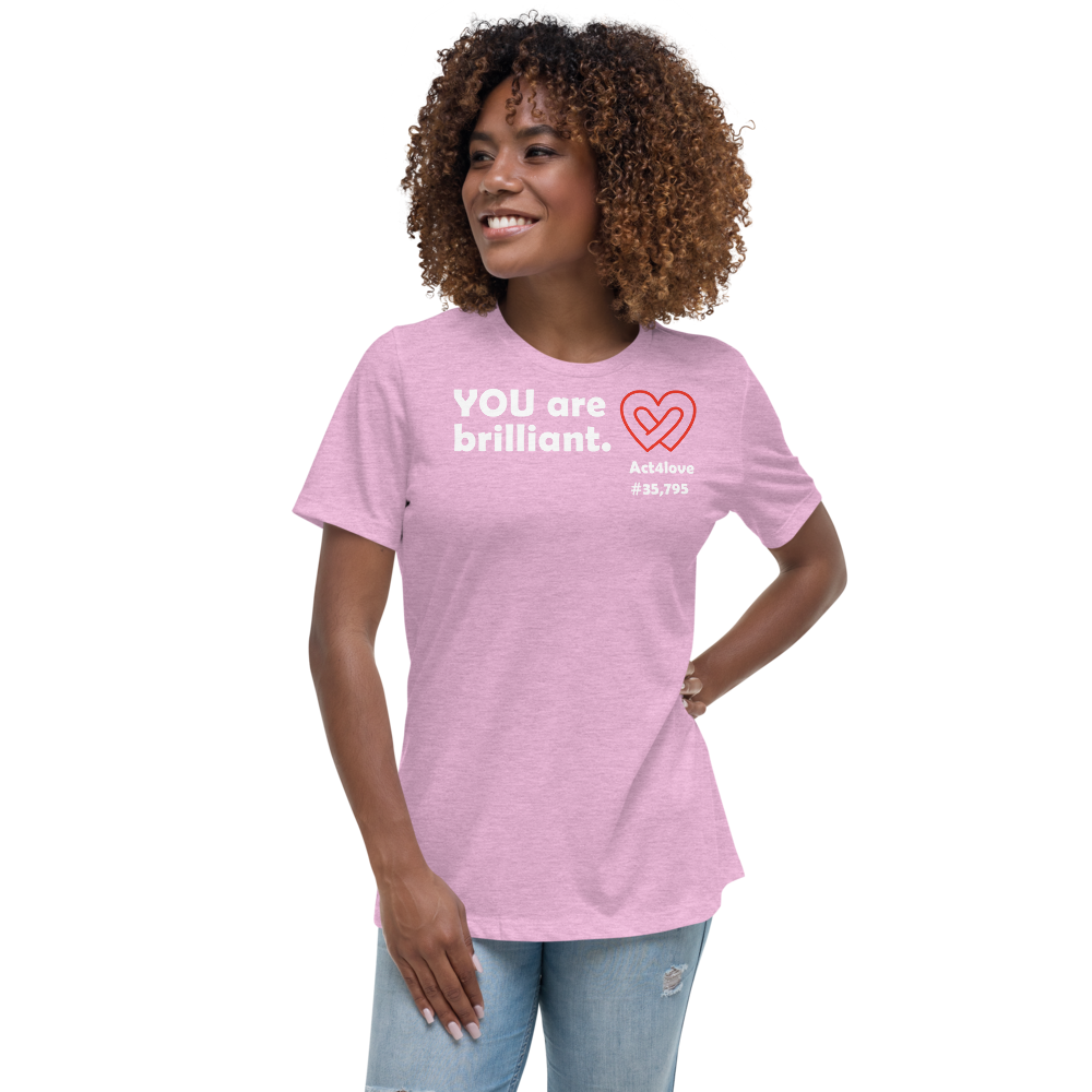 Act4love™ Uplifting Women’s Fit T-Shirt – White Text (Limited Edition)