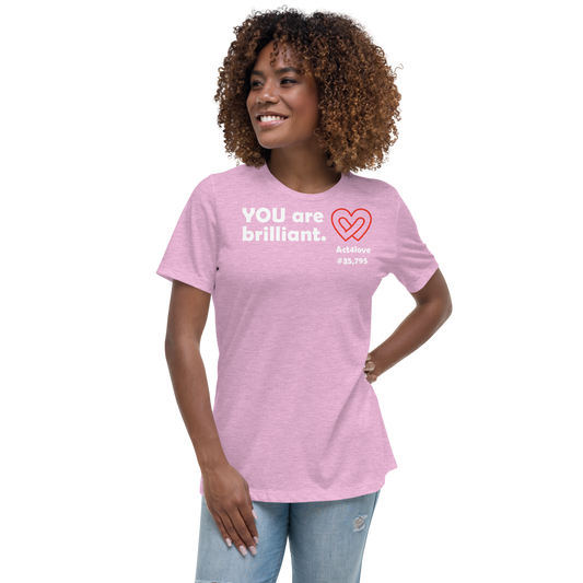 Act4love™ Uplifting Women’s Fit T-Shirt – White Text (Limited Edition)