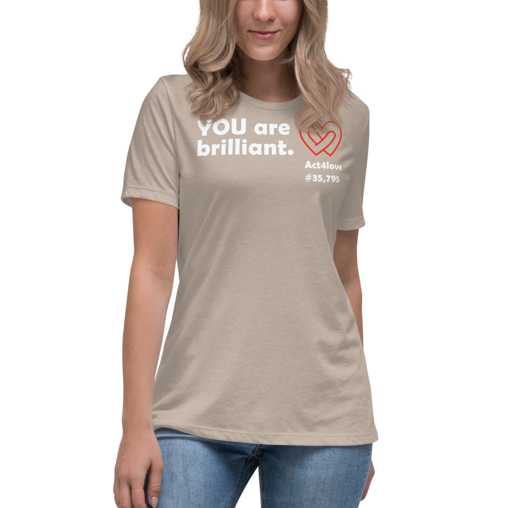 Act4love™ Uplifting Women’s Fit T-Shirt – White Text (Limited Edition)