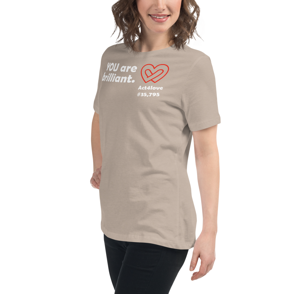 Act4love™ Uplifting Women’s Fit T-Shirt – White Text (Limited Edition)
