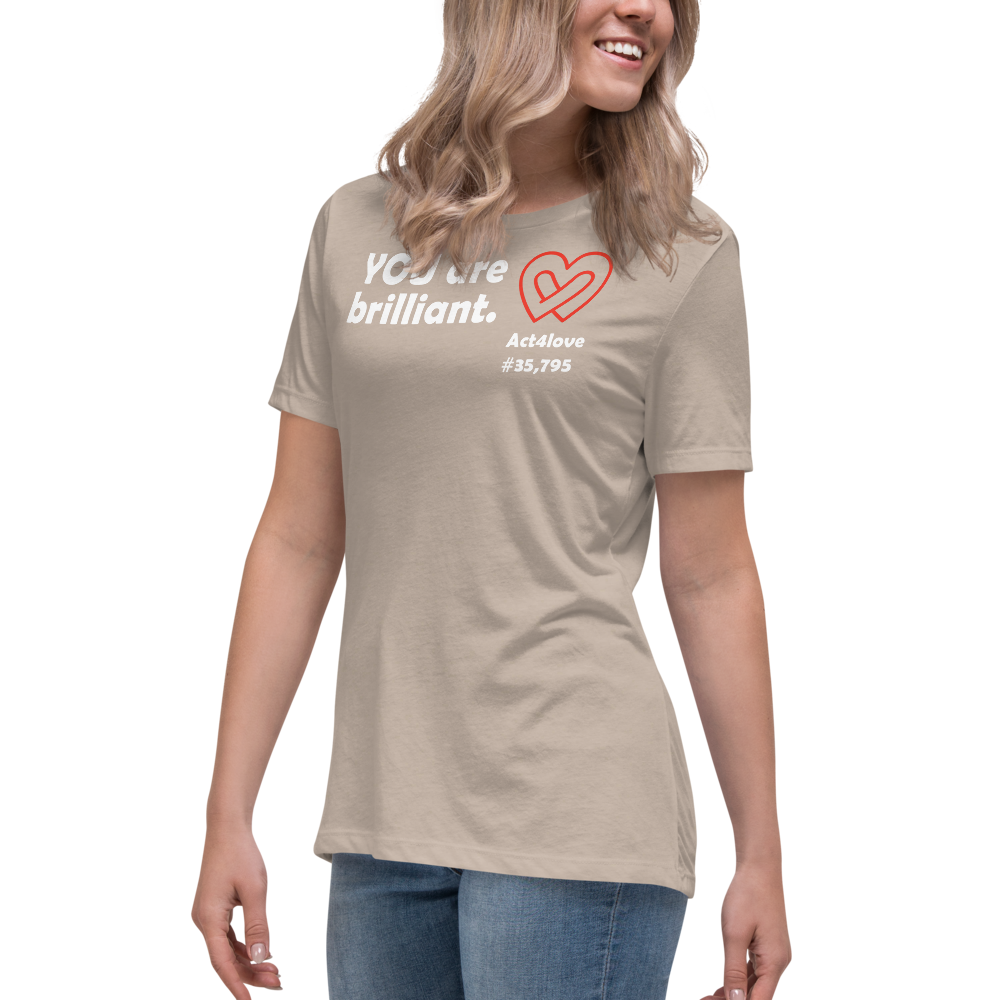 Act4love™ Uplifting Women’s Fit T-Shirt – White Text (Limited Edition)