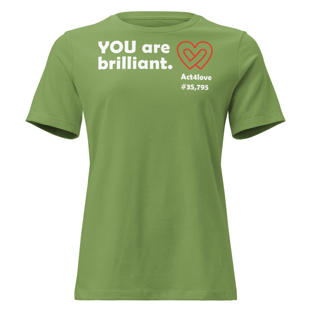 Act4love™ Uplifting Women’s Fit T-Shirt – White Text (Limited Edition)