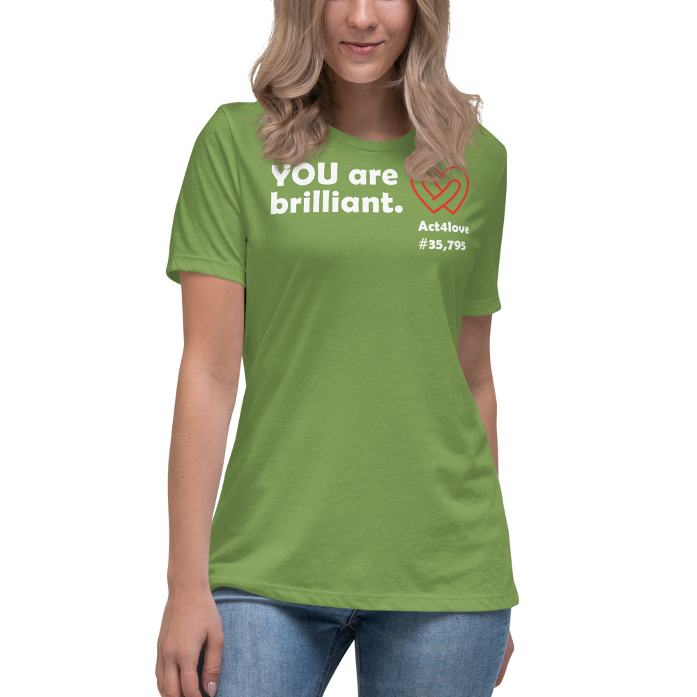 Act4love™ Uplifting Women’s Fit T-Shirt – White Text (Limited Edition)
