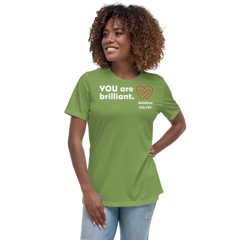 Act4love™ Uplifting Women’s Fit T-Shirt – White Text (Limited Edition)