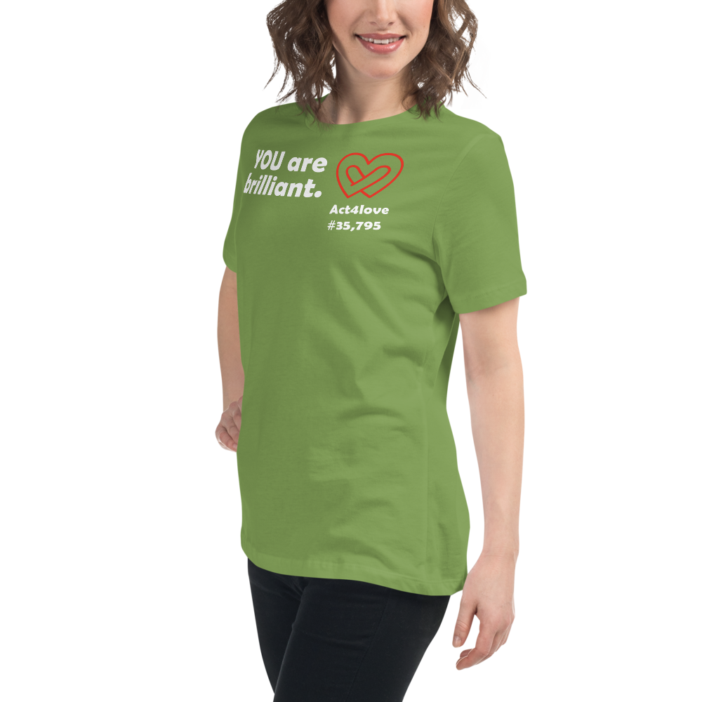 Act4love™ Uplifting Women’s Fit T-Shirt – White Text (Limited Edition)