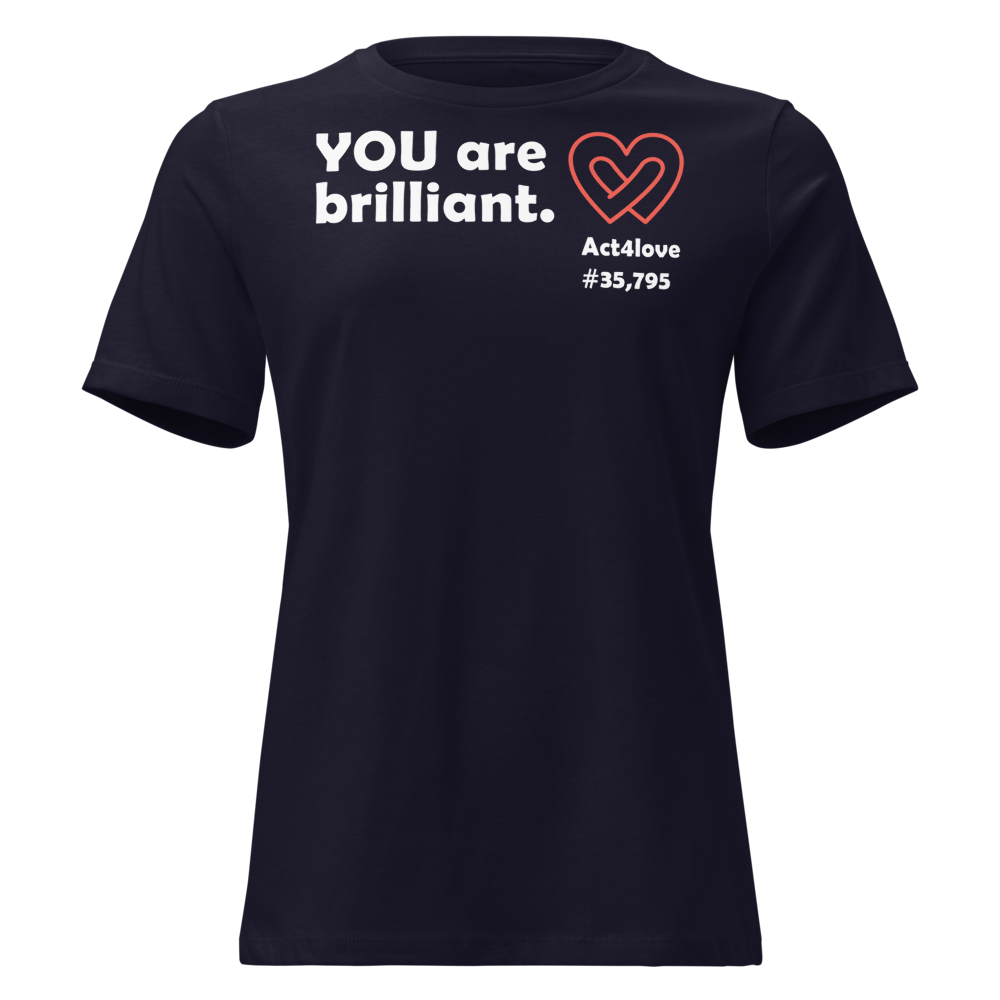 Act4love™ Uplifting Women’s Fit T-Shirt – White Text (Limited Edition)