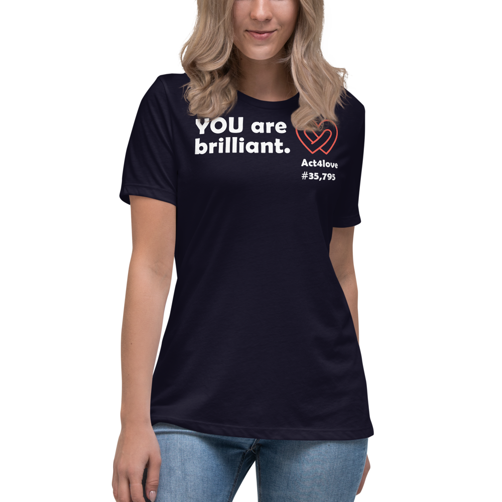 Act4love™ Uplifting Women’s Fit T-Shirt – White Text (Limited Edition)