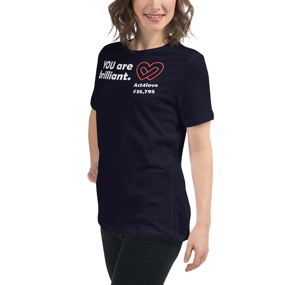 Act4love™ Uplifting Women’s Fit T-Shirt – White Text (Limited Edition)