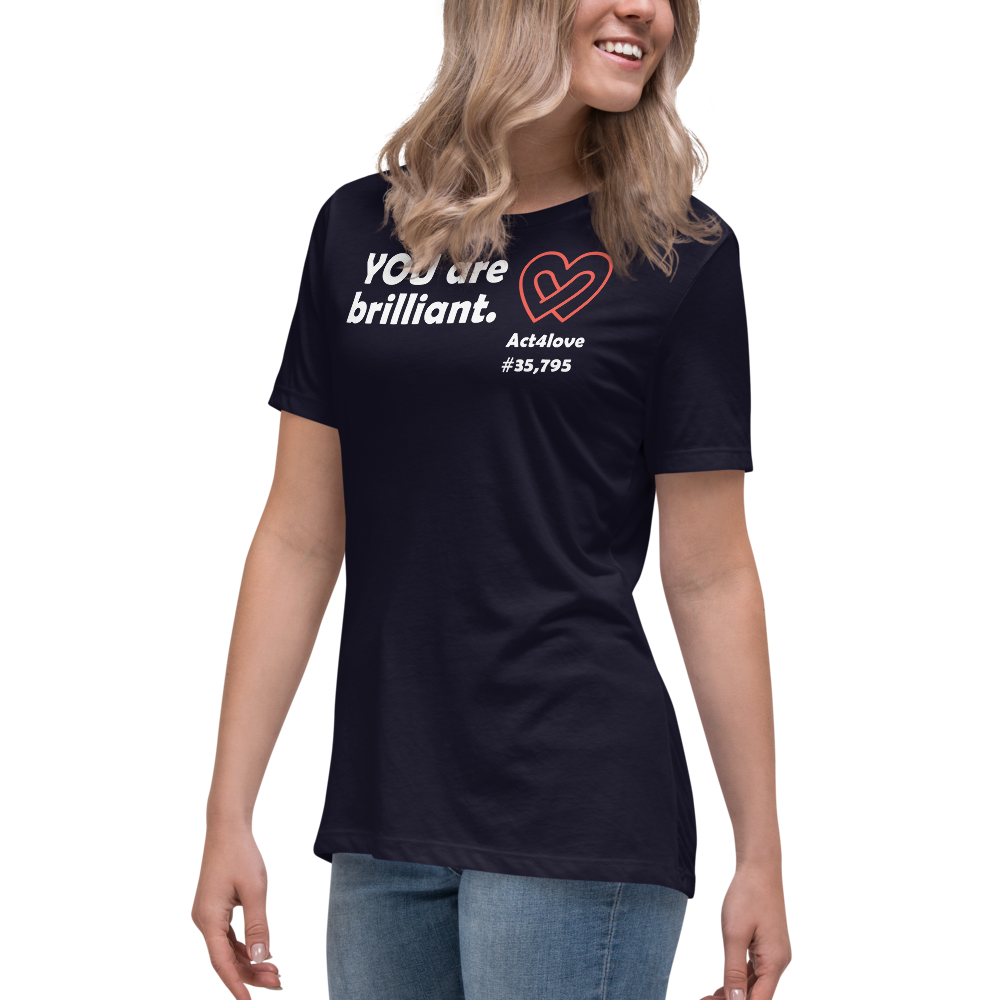 Act4love™ Uplifting Women’s Fit T-Shirt – White Text (Limited Edition)