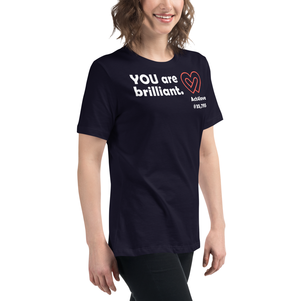 Act4love™ Uplifting Women’s Fit T-Shirt – White Text (Limited Edition)