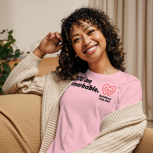 Act4love™ Uplifting Women’s Fit T-Shirt – Black Text (Limited Edition)
