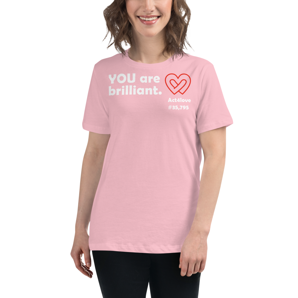 Act4love™ Uplifting Women’s Fit T-Shirt – White Text (Limited Edition)