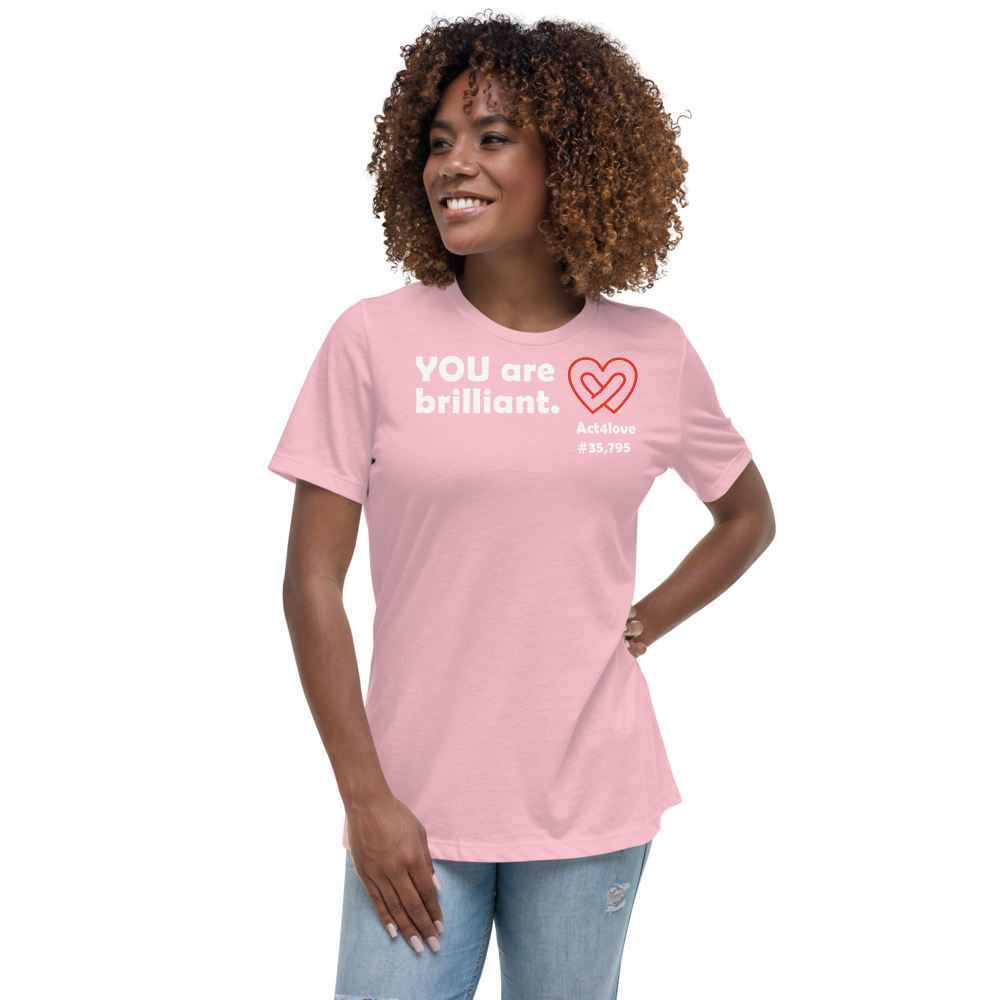 Act4love™ Uplifting Women’s Fit T-Shirt – White Text (Limited Edition)