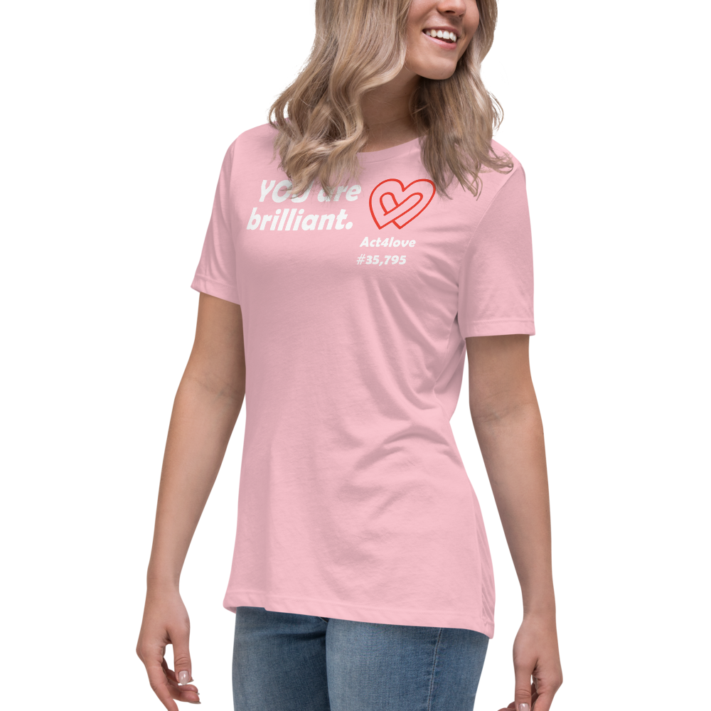 Act4love™ Uplifting Women’s Fit T-Shirt – White Text (Limited Edition)