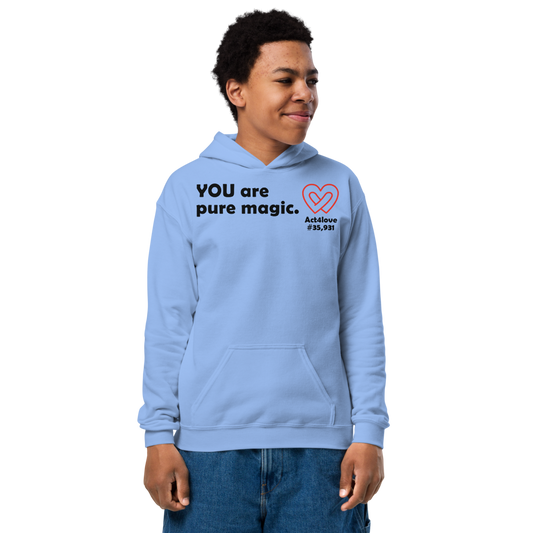 Act4love™ Uplifting Youth Heavy Blend Hoodie – Black Text (Limited Edition)