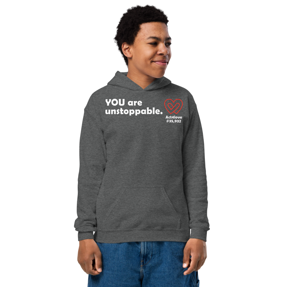 Act4love™ Uplifting Youth Heavy Blend Hoodie – White Text (Limited Edition)