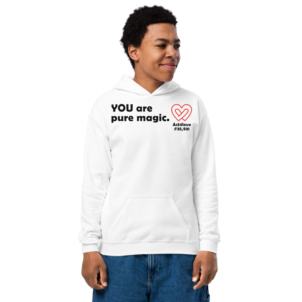 Act4love™ Uplifting Youth Heavy Blend Hoodie – Black Text (Limited Edition)