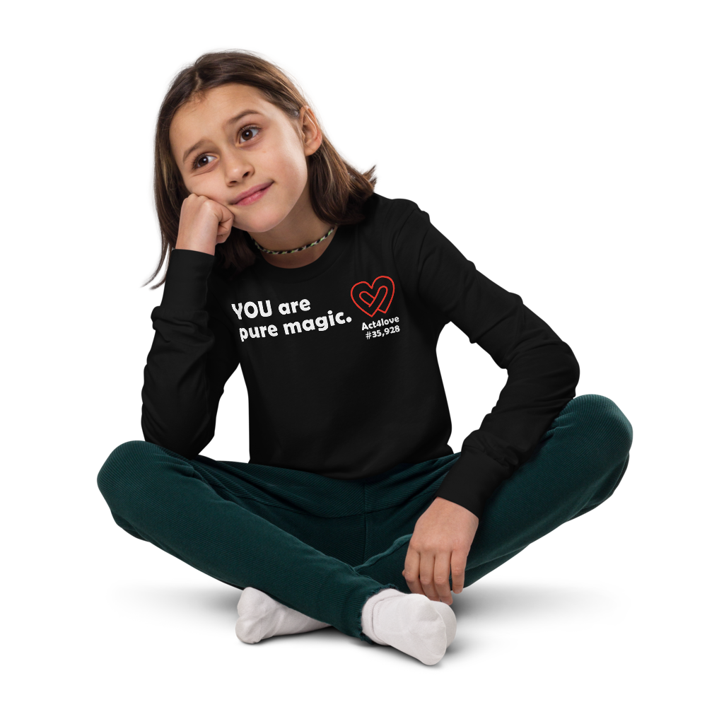 Act4love™ Uplifting Kid Long Sleeve Tee – White Text (Limited Edition)