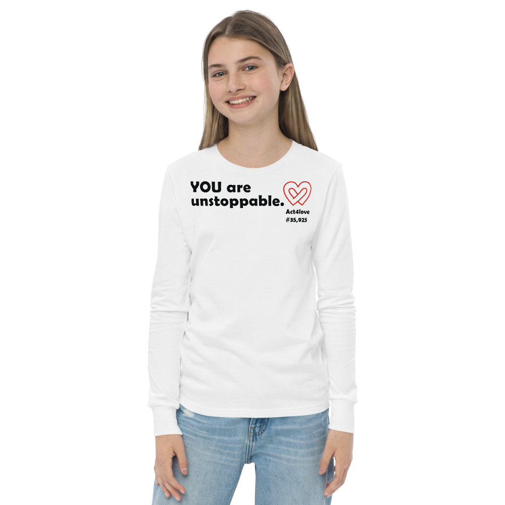 Act4love™ Uplifting Kid Long Sleeve Tee – Black Text (Limited Edition)